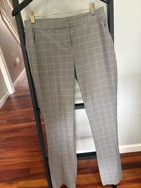 Gray Windowpane Dress Pants